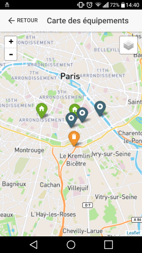 Carte complète de tous les équipements